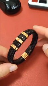 FEDD - Radiant Glimmer Gelang Pria Leather Stainless Steel Bracelet Fashion Hype Anti Karat