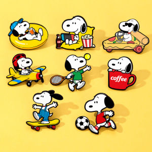 8Pcs Enamel Pins Snoopy Dogs Brooch Pines Lapel Pins Badge on Backpack Clothing Accessories Animal Jewelry Birthday Funny Gifts