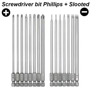 Screwdriver Bit Slotted Phillips Screw Driver Tip Flatted Cross Magnetic Head 1/4 Hex Shank For Power Drill Tool Precision Bat