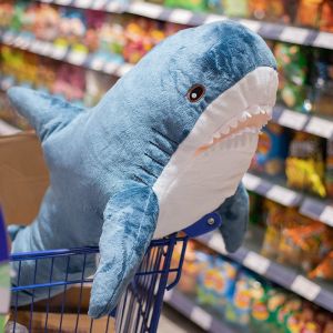鲨鱼手偶 plushie soft toy bantal peluk comel 抱枕 plushie Super Huge Birthday Gifts Stuffed Toys Bite Shark For Children Soft Shark Plush Toys Stuffed