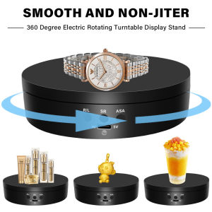 Electric Turntable 360° Rotation Noiseless Max Load 4KG Multifunctional Rotating Display Stands Rotating Table Jewelry Stand