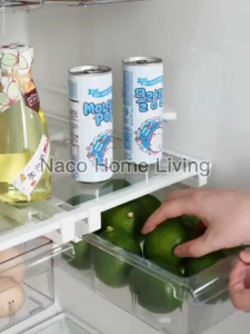 Transparent PET Refrigerator Drawer Organizer Fridge Storage Drawer Fridge Organizer Rack Compartment