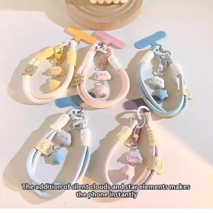 HB Cute Mobile Phone Lanyard Wrist Rope Travel Woven Phone Charm Anti-Fall Anti-lost Creative Hand Strap
