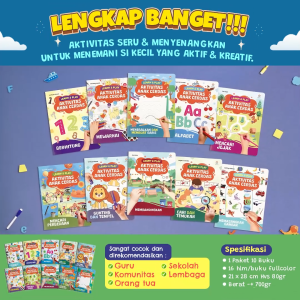 BUKU PAKET LEARN & PLAY AKTIVITAS ANAK CERDAS - ACTIVITY BOOK TK A DAN B CREATIVE BUSY BOOKS KIDS