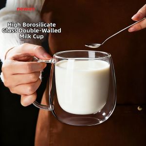 NEWAIR | Microwavable Heat-resistant Borosilicate Glass Cup with Double-layer and Lid