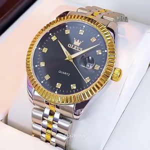 OLEVS 5526 Luxury Quartz Watch Full Steel Band Waterproof Date Business Casual Wristwatch Men Casual Wristwatch