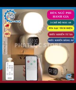 Đèn ngủ phi hành gia tích điện điều khiển từ xa app điện thoại hiển thị đồng hồ điện tử 3 màu sáng