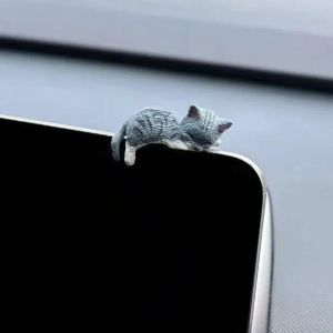 Mini Cartoon Car Cat Ornaments Car Screen Edge Decoration Cat Micro Landscape Model Creative Car Accessories Gifts Amagi
