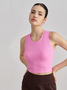 Solid Color Women Cross back Fitness sport Bra high strength Tight Top Comprehensive Training Gym Yoga Underwear With Chest Pad