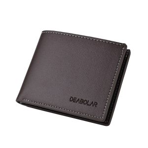 Casual Short Leather Wallet Thin Style Young Men Credit Card Holder Folding Fashion Simplicity