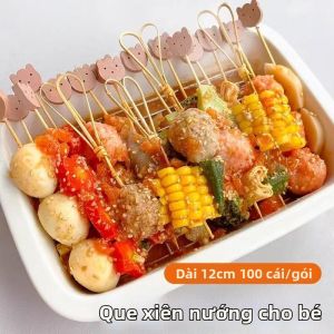 Disposable Cartoon Style Bamboo Skewers for Kids Candied Hawthorns Skewers Hot Pot Use