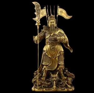 [Fortune Destiny] Nine Dragons Guan Gong Statue Wealth-Attracting Ornament Guan Di Sheng Jun 九龙关公神像招财摆件关帝圣君家用供奉