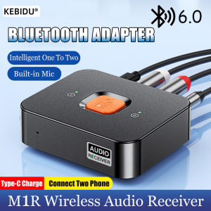 KEBIDU | Bluetooth 6.0 Receiver 3.5mm AUX Jack RCA Wireless Adapter Built-in Mic Stereo Music Wireless Adapter For Home Speaker/Amplifier