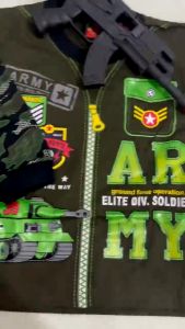 SETELAN BAJU ANAK ARMY TANK LENGAN PANJANG FREE SENJATA