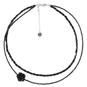 MUYANG | Muyang Double Layer Black Rose Necklace Womens Fashionable Titanium Steel Collarbone Chain Jewelry Fresh Out New Style