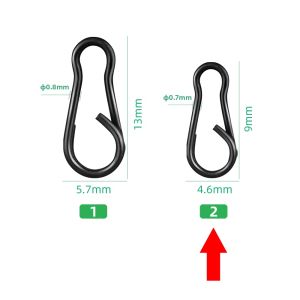 80 Chiếc Xoay Câu Cá Chép Thân Dài Màu Đen Mờ Thay Đổi Nhanh Với Móc Nối Vòng Phụ Kiện Câu Cá Bằng Thép Không Gỉ