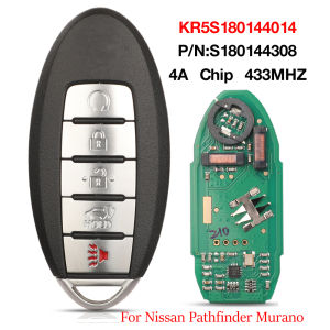 jingyuqin 5 Buttons KR5S180144014 P/N S180144308 4A Chip 433MHZ Remote Car Key For Nissan Pathfinder Murano IC#7812D-S180204