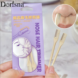 Dorisna 2Pcs/bag Double-ended Nose Hair Trimmer Safety Nose Hair Scraper with Ear Pick Clean Nose Hair Shaver