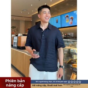 LIUBU | Áo Polo Mỏng Hè Phong Cách Màu Xám Cảm Giác Gai
