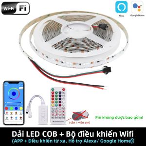 Dải Đèn LED COB 24V Điều Khiển Được 714 Đèn LED WS2811 Pixel KLA FCOB Đèn Trang Trí Phòng Ngủ Đầy Màu Sắc Kỳ Ảo Sống Động Cho Phòng Khách