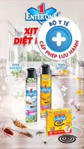 {Hàng chính hãng}   Bình xịt côn trùng EnterOne hương hoa thiên nhiên 600ml. Xit diệt kiến diệt gián diệt muỗi xịt côn trùng hiệu quả an toàn được Bộ y tế cấp phép