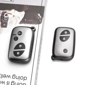 3 4 Buttons Titanium Gray TPU Protection Case for Lexus CT200h ES 300h IS250 GX400 RX270 RX450h RX350 LX570 Key Cover Fob