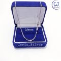 Kalung Perak Silver Asli 925 Lapis Emas Putih Model Italy Santa 50Cm Kwalitas Super - Kalung Perak Pria Wanita Anti Karat. 