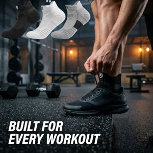Mens Athletic Ankle SocksBreathable Cushioned Running SocksMoisture Wicking Compression Socks GymWorkoutHiking Sport Socks