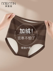 Thickened Fleece Womens High Waist Warm Underwear Triangle Pants Abdomen Shaping Butt Heating Winter Home Clothes Briefs