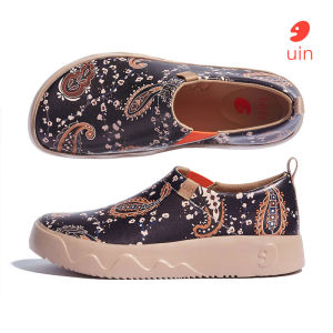 UIN Toledo IX Womens Slip On Sneakers Casual Loafers PU Leather Art Painted Comfort Soft Walking Shoes