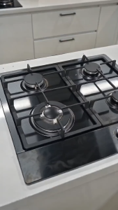 4-Burner Built-In Gas Cooktop with Anti-Melt Metal Knobs & Easy-Clean Surface | Durable Commercial Grade