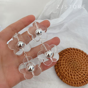 New New Arrival Trendy Transparent Flower Earrings for Women Summer Classy Elegant Stud Earring Stylish Earrings Ear Clips without Pierced Ears