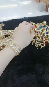 Nhẫn kim tiền đính đá 12mm đồng đỏ không xi