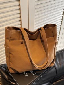 Fashionable Canvas Tote Bag Womens Underarm Casual Leisure Handbag Stylish Japanese Style New 2025 AISSINA Youth Nylon Bag