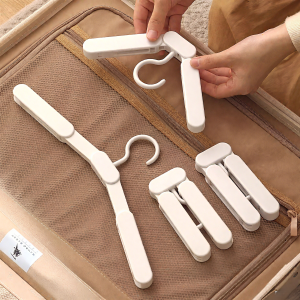 Portable Travel Foldable Hotel Non-Slip Traceless Socks Drying Clothes Hanger Home Use Plastic Organizer for Adults Bedroom