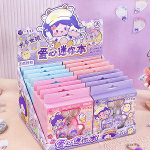 Mini Book Love Heart Cute Bé Gáis Pocket Portable Stress Relief Memo Notebook Cartoon Cover Durable Paper Material Blank Pages