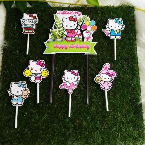 Topper Cake hello kitty Hiasan kue ulang tahun happy birthday karakter