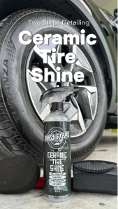 Two Steps Detailing Ceramic Tire Shine 500ml Water Based Deep Wet Look Long Lasting Shine Hydrophobic UV Protection Tyre Shine Spray Tire Brightener Dressing
