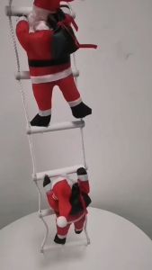 O-New Christmas Climbing Rope Santa Claus Toys Climbing Ladder Christmas Tree Ornament Hanging Xmas Decor Funny Toys