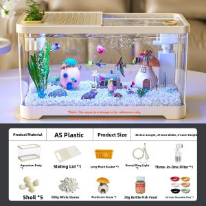 KUOTING | Self-Circulating Fish Tank Filter and Oxygenator Small Tabletop Aquarium No Water Change Required