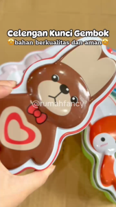 [FREE BUBBLE & DUS] Coin Box Celengan Kunci Animal Kelinci DME 066 + Kunci Gembok FREE Kemasan Plastik Bingkisan