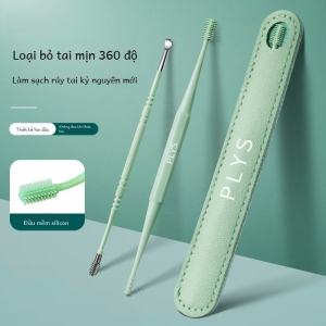 Japanese Style Silicone Ear Spoon Set Double Head Soft Tip Spiral Ear Cleaning Tool Non Disposable Personal Hygiene Tool