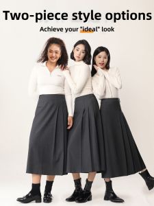 HIPPIE MISS | Bohemian Style Gray New Autumn Spring A-Line Skirt