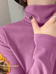 Double Fleece De绒 Insulating Underwear Women Half High Collar Winter