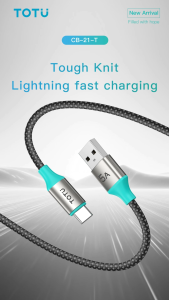 TOTU  CB-21-T Data Cable Charger Kabel USB to Type C 25W 5A Braided 1.2m