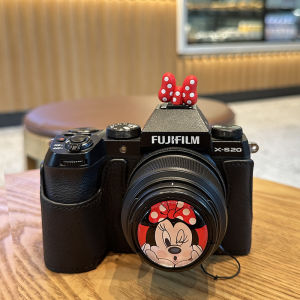 Cartoon Minnie Camera Lens Cap Set Compatible with Fuji XS20 Canon R50 Nikon Z30 Hot Shoe Cover Photography Accessories