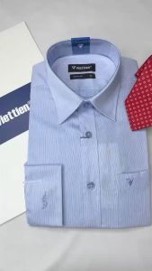 SALE SỐC - Áo sơ mi dài tay Việt Tiến 100% cotton 1P2230 Regular vạt bầu