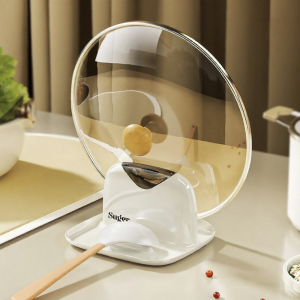 Kitchen Countertop Pot Lid Holder Spoon Rest and Chopstick Organizer Plastic