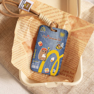 Original McDonalds Denim Style Bus Card Holder Meal Card Protective Cover Storage Bag KISSS TUDIO ABS Material Card Case