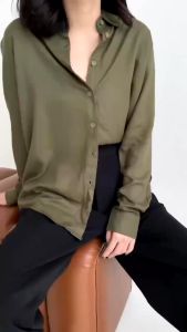 ALOHA KEMEJA !Kemeja Basic Polos Wanita Rayon 2001 Atasan Wanita Kemeja Polos Loose 2001